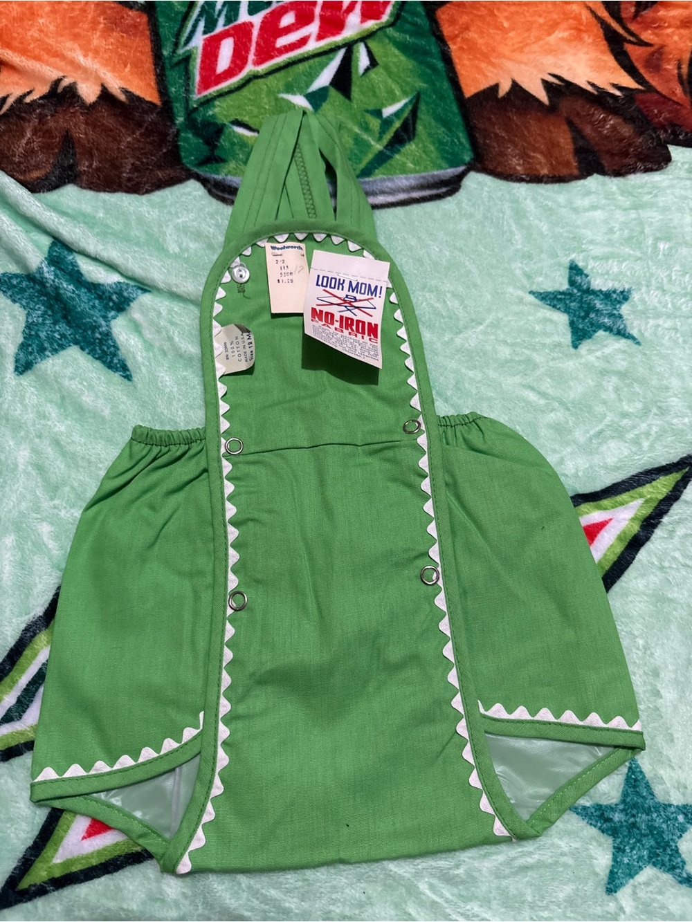Vintage Worth Green Kids Overalls with White Trim